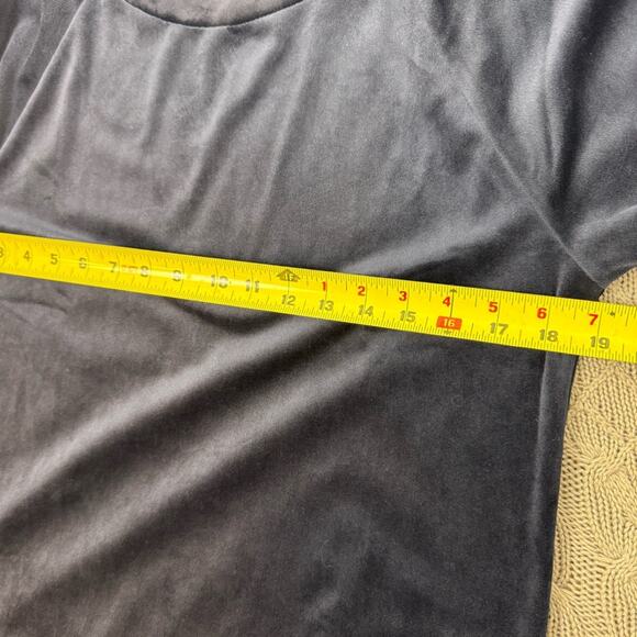 LOFT Midnight Blue Crew Neck Velour Velvet Sweater Small - Picture 6 of 9